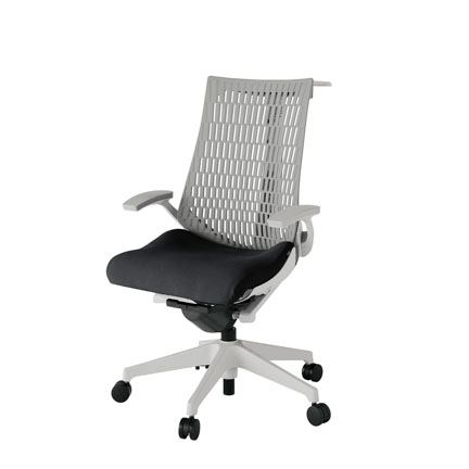 アクト2 KJ445PSHGNT1T6 エラストマバック プレーン 固定肘 ハンガーナイロンキャスター[ ベースカラー: GN 張地カラー: T1 / ブラック  ]