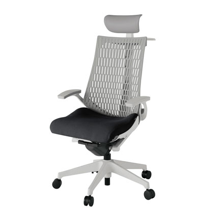 アクト2 KJ445PSYGNT1T6 エラストマバック プレーン 固定肘 ヘッドサポート ( ビニール ) ハンガー ナイロンキャスター[ ベースカラー: GN 張地カラー: T1 / ブラック  ]