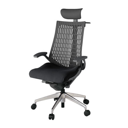 アクト2 KJ445PSYZDT1W2 エラストマバック プレーン 固定肘 ヘッドサポート ( ビニール ) ハンガー ナイロンキャスター[ ベースカラー: ZD 張地カラー: T1 / ブラック  ]