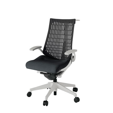 アクト2 KJ445SAHGNT1T1 エラストマバック テクスチャード 固定肘 ハンガーナイロンキャスター[ ベースカラー: GN 張地カラー: T1T1 / ブラック  ]