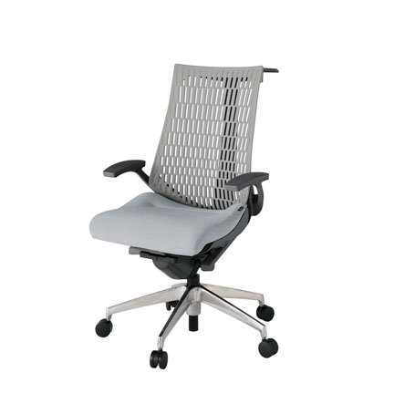 アクト2 KJ445SAHZDT7T6 エラストマバック テクスチャード 固定肘 ハンガーナイロンキャスター[ ベースカラー: ZD 張地カラー: T7T6 / ホワイトグレー  ]