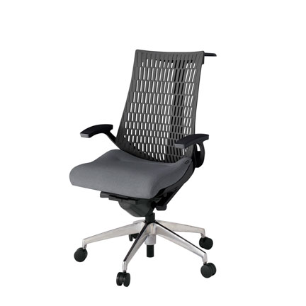 アクト2 KJ445SAHZTT3W2 エラストマバック テクスチャード 固定肘 ハンガーナイロンキャスター[ ベースカラー: ZT 張地カラー: T3W2 / ダークグレー  ]