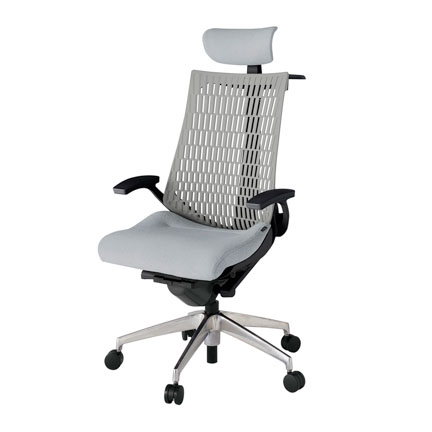 アクト2 KJ445SAXZTT7T6 エラストマバック テクスチャード 固定肘 ヘッドサポート ( クロス ) ハンガー ナイロンキャスター[ ベースカラー: ZT 張地カラー: T7T6 / ホワイトグレー  ]