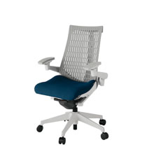 アクト2 KJ447PS-GNB2T6 エラストマバック プレーン 可動肘 ナイロンキャスター[ ベースカラー: GN 張地カラー: B2 / ネイビーブルー  ]