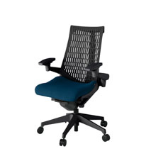 アクト2 KJ447PS-T1B2T1 エラストマバック プレーン 可動肘 ナイロンキャスター[ ベースカラー: T1 張地カラー: B2 / ネイビーブルー  ]