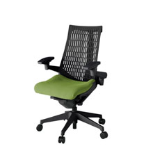 アクト2 KJ447PS-T1Q7T1 エラストマバック プレーン 可動肘 ナイロンキャスター[ ベースカラー: T1 張地カラー: Q7 / グラスグリーン  ]