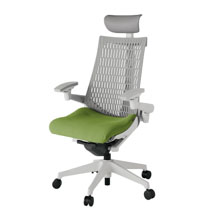 アクト2 KJ447PSFGNQ7T6 エラストマバック プレーン 可動肘 ヘッドサポート ( ビニール ) ナイロンキャスター[ ベースカラー: GN 張地カラー: Q7 / グラスグリーン  ]