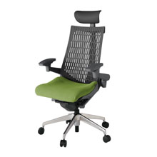 アクト2 KJ447PSFZDQ7W2 エラストマバック プレーン 可動肘 ヘッドサポート ( ビニール ) ナイロンキャスター[ ベースカラー: ZD 張地カラー: Q7 / グラスグリーン  ]