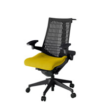 アクト2 KJ447PSHT1U5T1 エラストマバック プレーン 可動肘 ハンガーナイロンキャスター[ ベースカラー: T1 張地カラー: U5 / ストロングイエロー  ]