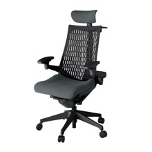 アクト2 KJ447PSXT1C3T1 エラストマバック プレーン 可動肘 ヘッドサポート ( クロス ) ハンガー ナイロンキャスター[ ベースカラー: T1 張地カラー: C3 / ダークグレー  ]