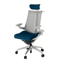 アクト2 KJ447PSXZNB2T6 エラストマバック プレーン 可動肘 ヘッドサポート ( クロス ) ハンガー ナイロンキャスター[ ベースカラー: ZN 張地カラー: B2 / ネイビーブルー  ]