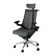 アクト2 KJ447PSXZTC3T1 エラストマバック プレーン 可動肘 ヘッドサポート ( クロス ) ハンガー ナイロンキャスター[ ベースカラー: ZT 張地カラー: C3 / ダークグレー  ]