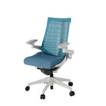 アクト2 KJ447SA-GNB4A4 エラストマバック テクスチャード 可動肘 ナイロンキャスター[ ベースカラー: GN 張地カラー: B4A4 / ブルー  ]