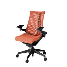 アクト2 KJ447SA-T1D4D4 エラストマバック テクスチャード 可動肘 ナイロンキャスター[ ベースカラー: T1 張地カラー: D4D4 / パーシモオレンジ  ]