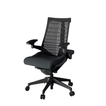 アクト2 KJ447SA-T1T1T1エラストマバック テクスチャード 可動肘 ナイロンキャスター[ ベースカラー: T1 張地カラー: T1T1 / ブラック  ]