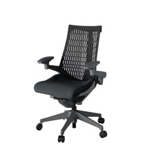 アクト2 KJ447SA-W2T1T1エラストマバック テクスチャード 可動肘 ナイロンキャスター[ ベースカラー: T1 張地カラー: T1T1 / ブラック  ]