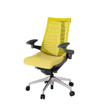 アクト2 KJ447SA-ZDU6U5 エラストマバック テクスチャード 可動肘 ナイロンキャスター[ ベースカラー: ZD 張地カラー: U6U5 / イエロー  ]