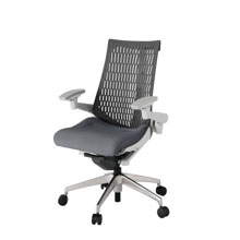 アクト2 KJ447SA-ZNT3W2 エラストマバック テクスチャード 可動肘 ナイロンキャスター[ ベースカラー: ZN 張地カラー: T3W2 / ダークグレー  ]