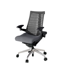 アクト2 KJ447SA-ZTT3W2 エラストマバック テクスチャード 可動肘 ナイロンキャスター[ ベースカラー: ZT 張地カラー: T3W2 / ダークグレー  ]