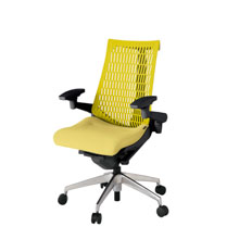 アクト2 KJ447SA-ZTU6U5 エラストマバック テクスチャード 可動肘 ナイロンキャスター[ ベースカラー: ZT 張地カラー: U6U5 / イエロー  ]