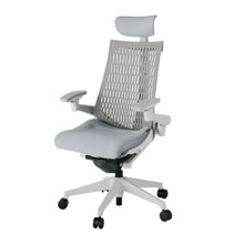 アクト2 KJ447SAEGNT7T6 エラストマバック テクスチャード 可動肘 ヘッドサポート ( クロス ) ナイロンキャスター[ ベースカラー: GN 張地カラー: T7T6 / ホワイトグレー  ]