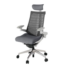アクト2 KJ447SAEZNT3W2 エラストマバック テクスチャード 可動肘 ヘッドサポート ( クロス ) ナイロンキャスター [ ベースカラー: ZN 張地カラー: T3W2 / ダークグレー  ]