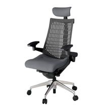 アクト2 KJ447SAEZTT3W2 エラストマバック テクスチャード 可動肘 ヘッドサポート ( クロス ) ナイロンキャスター[ ベースカラー: ZT 張地カラー: T3W2 / ダークグレー  ]