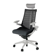 アクト2 KJ447SAFGNT1T1エラストマバック テクスチャード 可動肘 ヘッドサポート ( ビニール ) ナイロンキャスター[ ベースカラー: T1 張地カラー: T1T1 / ブラック  ]