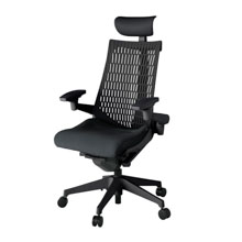 アクト2 KJ447SAFT1T1T1エラストマバック テクスチャード 可動肘 ヘッドサポート ( ビニール ) ナイロンキャスター[ ベースカラー: T1 張地カラー: T1T1 / ブラック  ]
