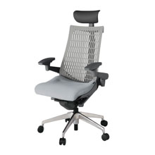 アクト2 KJ447SAFZDT7T6 エラストマバック テクスチャード 可動肘 ヘッドサポート ( ビニール ) ナイロンキャスター[ ベースカラー: ZD 張地カラー: T7T6 / ホワイトグレー  ]