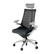 アクト2 KJ447SAFZNT1T1エラストマバック テクスチャード 可動肘 ヘッドサポート ( ビニール ) ナイロンキャスター[ ベースカラー: T1 張地カラー: T1T1 / ブラック  ]