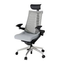 アクト2 KJ447SAFZTT7T6 エラストマバック テクスチャード 可動肘 ヘッドサポート ( ビニール ) ナイロンキャスター[ ベースカラー: ZT 張地カラー: T7T6 / ホワイトグレー  ]