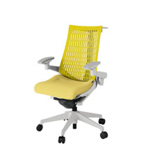 アクト2 KJ447SAHGNU6U5 エラストマバック テクスチャード 可動肘 ハンガーナイロンキャスター[ ベースカラー: GN 張地カラー: U6U5 / イエロー  ]