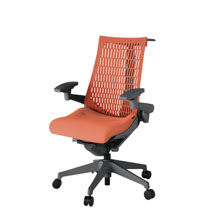 アクト2 KJ447SAHW2D4D4 エラストマバック テクスチャード 可動肘 ハンガーナイロンキャスター[ ベースカラー: W2 張地カラー: D4D4 / パーシモオレンジ  ]