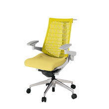 アクト2 KJ447SAHZNU6U5 エラストマバック テクスチャード 可動肘 ハンガーナイロンキャスター[ ベースカラー: ZN 張地カラー: U6U5 / イエロー  ]