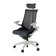 アクト2 KJ447SAXGNT1T1エラストマバック テクスチャード 可動肘 ヘッドサポート ( クロス ) ハンガー ナイロンキャスター[ ベースカラー: T1 張地カラー: T1T1 / ブラック  ]
