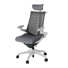 アクト2 KJ447SAXGNT3W2 エラストマバック テクスチャード 可動肘 ヘッドサポート ( クロス ) ハンガー ナイロンキャスター[ ベースカラー: GN 張地カラー: T3W2 / ダークグレー  ]