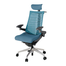 アクト2 KJ447SAXZDB4A4 エラストマバック テクスチャード 可動肘 ヘッドサポート ( クロス ) ハンガー ナイロンキャスター[ ベースカラー: ZD 張地カラー: B4A4 / ブルー  ]