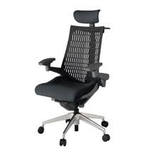 アクト2 KJ447SAXZDT1T1エラストマバック テクスチャード 可動肘 ヘッドサポート ( クロス ) ハンガー ナイロンキャスター[ ベースカラー: T1 張地カラー: T1T1 / ブラック  ]