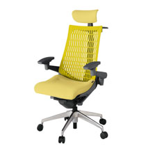 アクト2 KJ447SAXZDU6U5 エラストマバック テクスチャード 可動肘 ヘッドサポート ( クロス ) ハンガー ナイロンキャスター[ ベースカラー: ZD 張地カラー: U6U5 / イエロー  ]