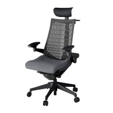 アクト2 KJ447SAYT1T3W2 エラストマバック テクスチャード 可動肘 ヘッドサポート ( ビニール ) ハンガー ナイロンキャスター[ ベースカラー: T1 張地カラー: T3W2 / ダークグレー  ]