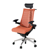 アクト2 KJ447SAYZTD4D4 エラストマバック テクスチャード 可動肘 ヘッドサポート ( ビニール ) ハンガー ナイロンキャスター[ ベースカラー: ZT 張地カラー: D4D4 / パーシモオレンジ  ]