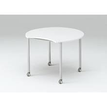 アクティブフィールド 組合せテーブル アップル型（キャスター脚）幅105×奥行95.6cm ［ホワイト×シルバー］