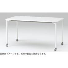 アクティブフィールド パーソナルテーブル 角型（アジャスター脚）幅150×奥行75cm 配線なしタイプ ［ホワイト×ホワイト］