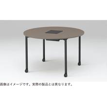 アクティブフィールド グループテーブル 円型（キャスター脚）φ150cm 配線なしタイプ ［ホワイト×シルバー］