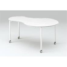 アクティブフィールド 組合せテーブル ペアー型（キャスター脚）幅165×奥行105cm ［ホワイト×ホワイト］