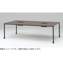 アクティブフィールド グループテーブル 角型ロングタイプ （キャスター脚）幅240×奥行120cm 配線なしタイプ ［ホワイト×ホワイト］