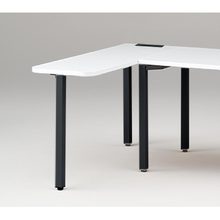 アクトリンク サイドミーティングテーブル 配線キャップ付 アジャスター脚 W450×D1300×H720　JP-043WGA-TL　［TL：天板 W9/ホワイトW×脚 T1/サテンブラックT］