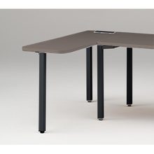 アクトリンク サイドミーティングテーブル 配線キャップ付 アジャスター脚 W450×D1300×H720　JP-043WGA-TR　［TR：天板 81/アッシュドオークD×脚 T1/サテンブラックT］