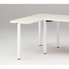 アクトリンク サイドミーティングテーブル 配線キャップ付 アジャスター脚 W450×D1300×H720　JP-043WGA-WH　［WH：天板 61/アッシュドパインL×脚 W9/ホワイトW］